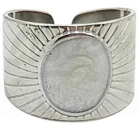 Anillo de acero quirurgico con blanco